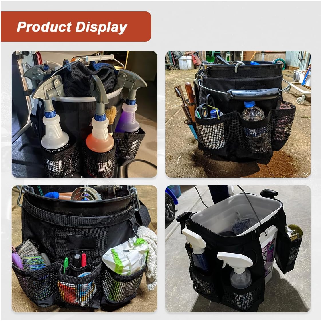 5 Gallon Bucket Tool Organizer Bag with Mesh Storage Pockets