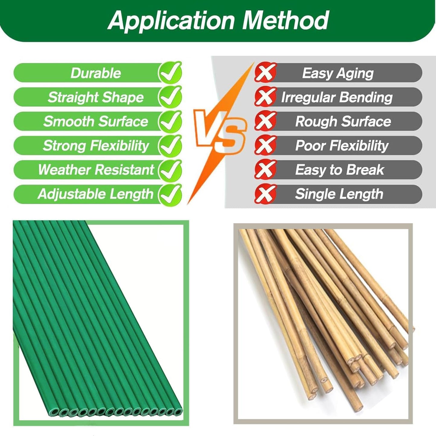 30Sets Garden Stakes Set 120pcs with 14 Inch Plant Sticks and Stake Arms, DIY 4ft 5ft 6ft 7ft 8ft Tomato Stakes, Garden Stakes for Vegetables Tomato Pepper Indoor Outdoor Plants