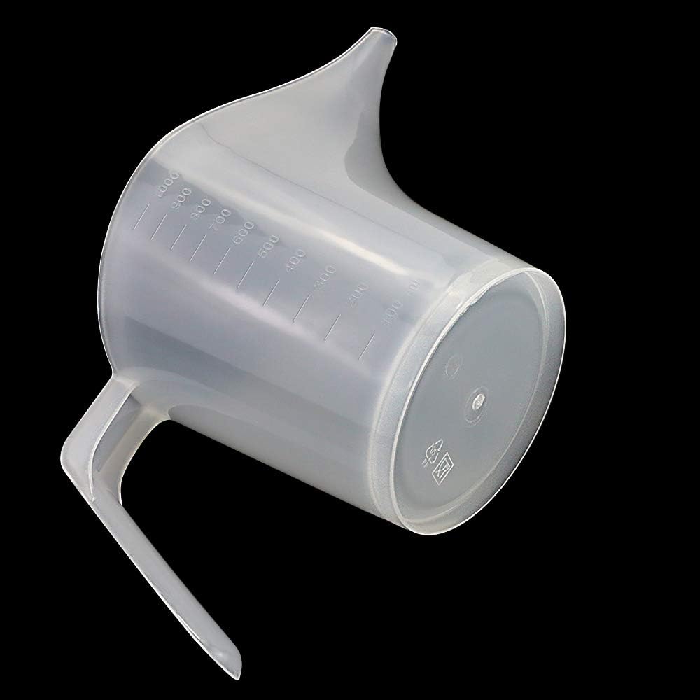 4 Pack Plastic Funnel Pitcher,Large Capacity Long Spout Measuring Cup for Bakeware Molds,Pancake,Batter,Muffin,Cakes,Soap Making(4 Cups/32 Ounces/1000 ml)