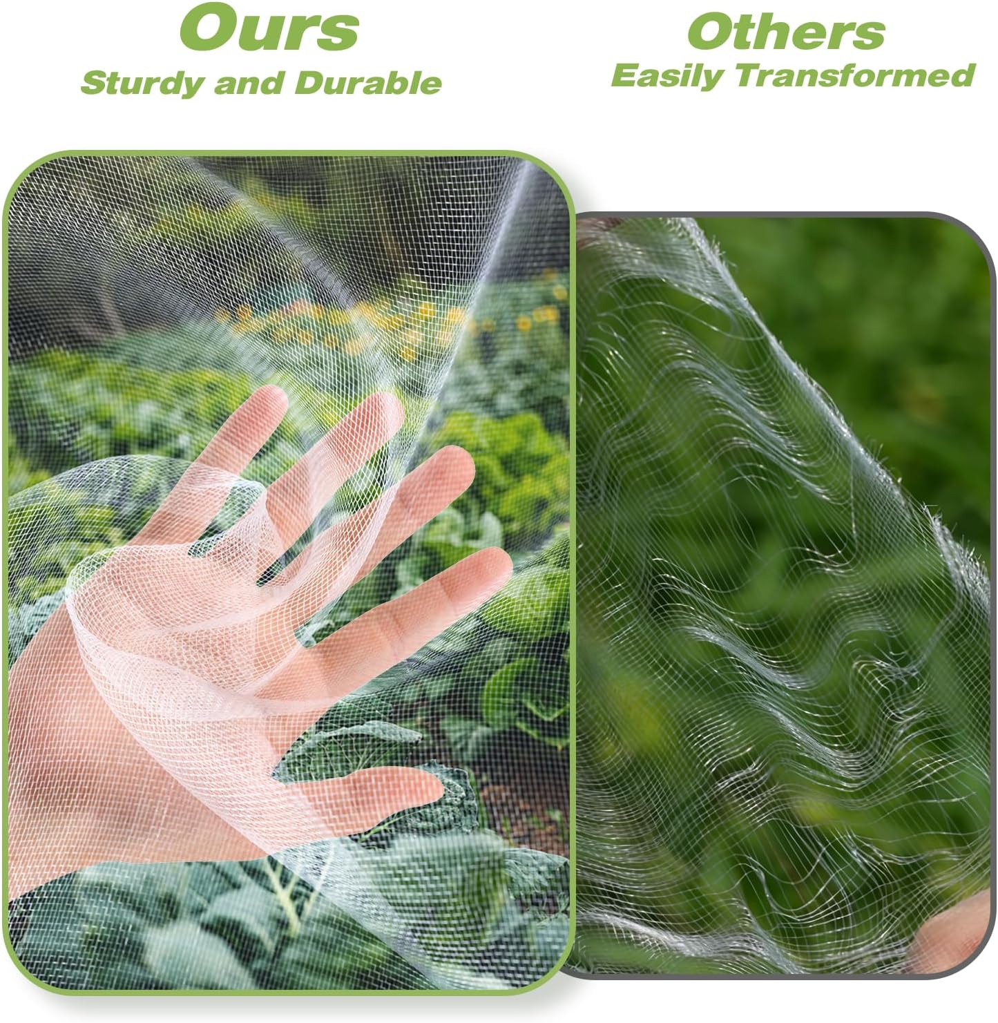 Garden Netting 5'x20' Insect Pest Barrier Bird Netting for Garden Protection,Row Cover Mesh Netting for Vegetables Fruit Trees and Plants,White