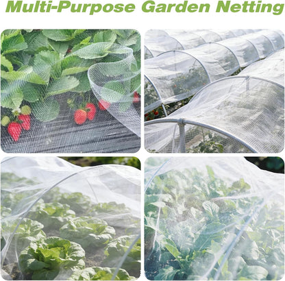 Garden Netting 5'x20' Insect Pest Barrier Bird Netting for Garden Protection,Row Cover Mesh Netting for Vegetables Fruit Trees and Plants,White