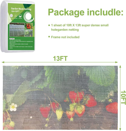 Garden Netting 5'x20' Insect Pest Barrier Bird Netting for Garden Protection,Row Cover Mesh Netting for Vegetables Fruit Trees and Plants,White