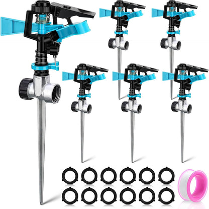 Lawn Sprinkler Automatic Garden Sprinkler 360 Degree Rotating Water Sprinkler Yard Sprinkler for Lawn Garden Flower Grass Irrigation Kids Playtime(6 Pack)
