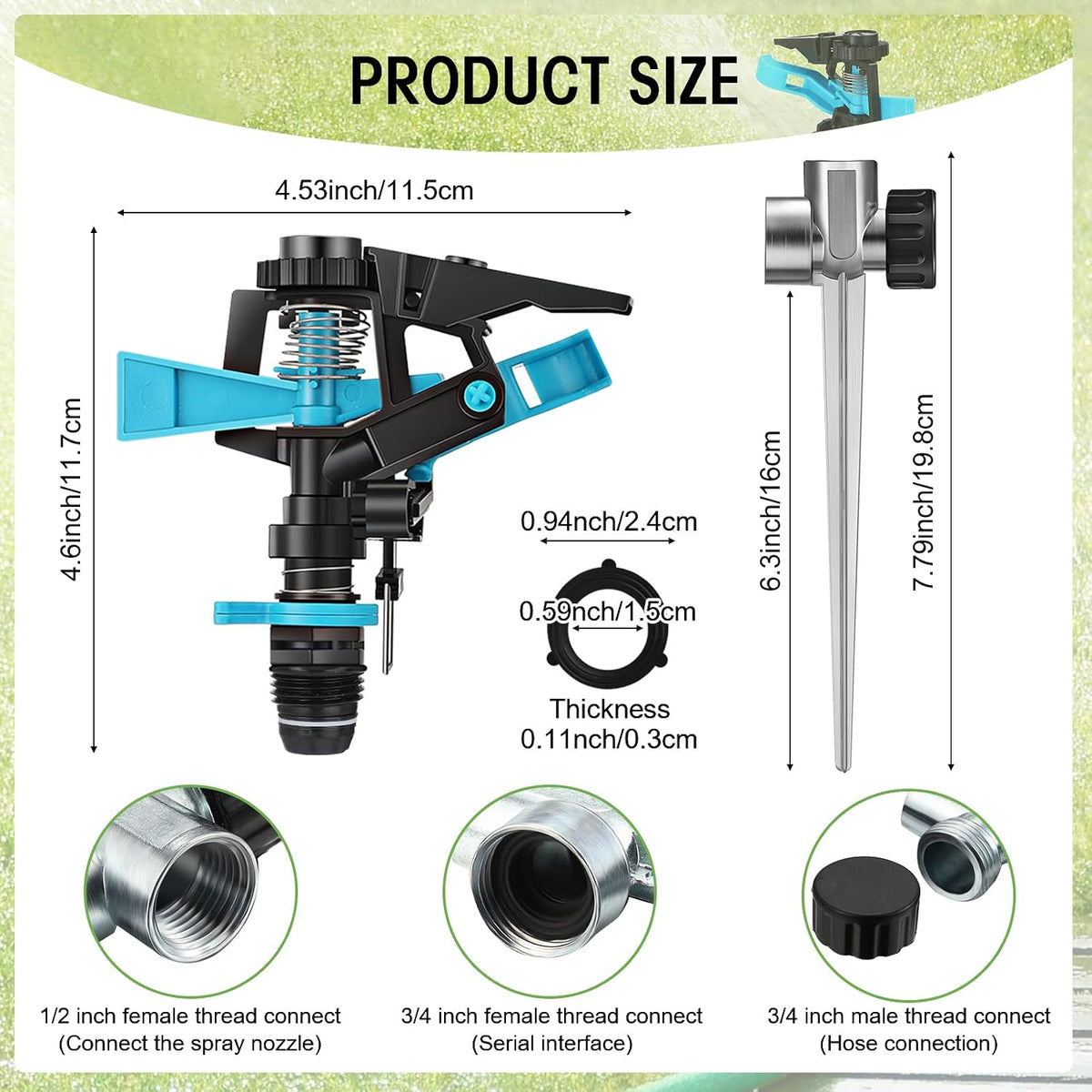 Lawn Sprinkler Automatic Garden Sprinkler 360 Degree Rotating Water Sprinkler Yard Sprinkler for Lawn Garden Flower Grass Irrigation Kids Playtime(6 Pack)