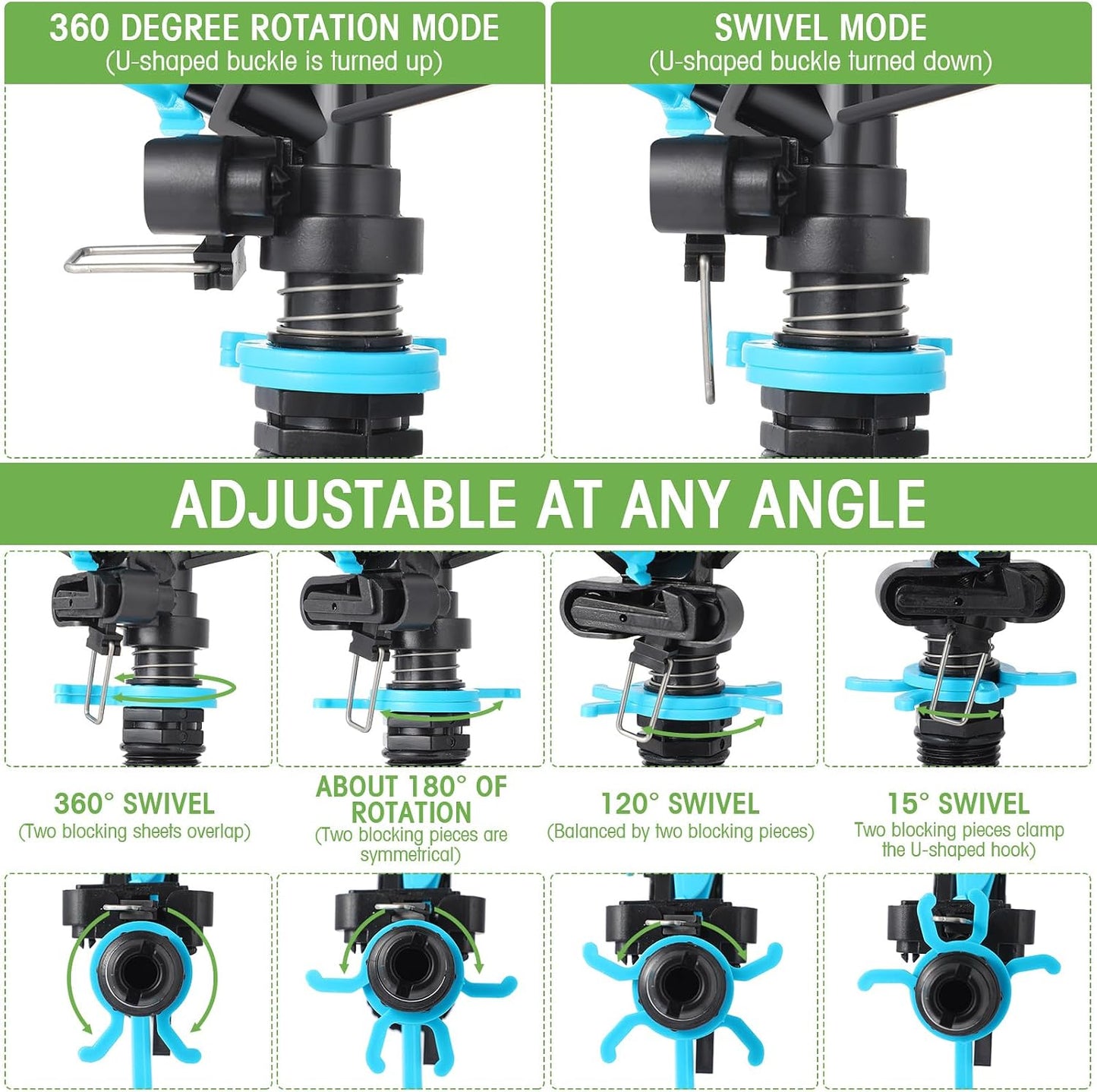 Lawn Sprinkler Automatic Garden Sprinkler 360 Degree Rotating Water Sprinkler Yard Sprinkler for Lawn Garden Flower Grass Irrigation Kids Playtime(6 Pack)