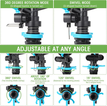 Lawn Sprinkler Automatic Garden Sprinkler 360 Degree Rotating Water Sprinkler Yard Sprinkler for Lawn Garden Flower Grass Irrigation Kids Playtime(6 Pack)