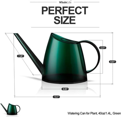 Small Indoor Plant Watering Can - 1.4L Dark Green Long Spout