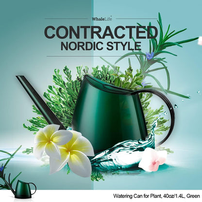 Small Indoor Plant Watering Can - 1.4L Dark Green Long Spout
