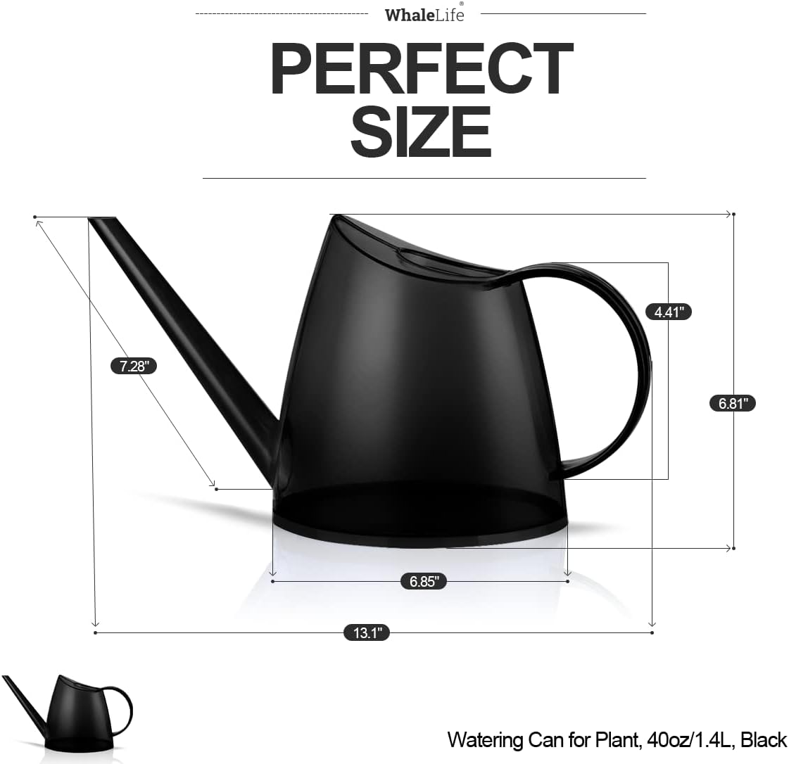 Small Indoor Plant Watering Can - 1.4L Dark Green Long Spout