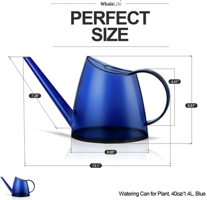 Small Indoor Plant Watering Can - 1.4L Dark Green Long Spout