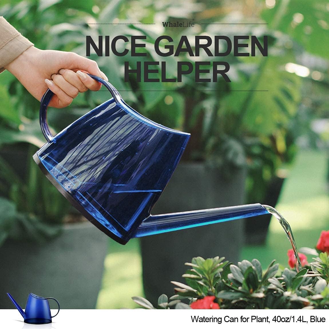 Small Indoor Plant Watering Can - 1.4L Dark Green Long Spout