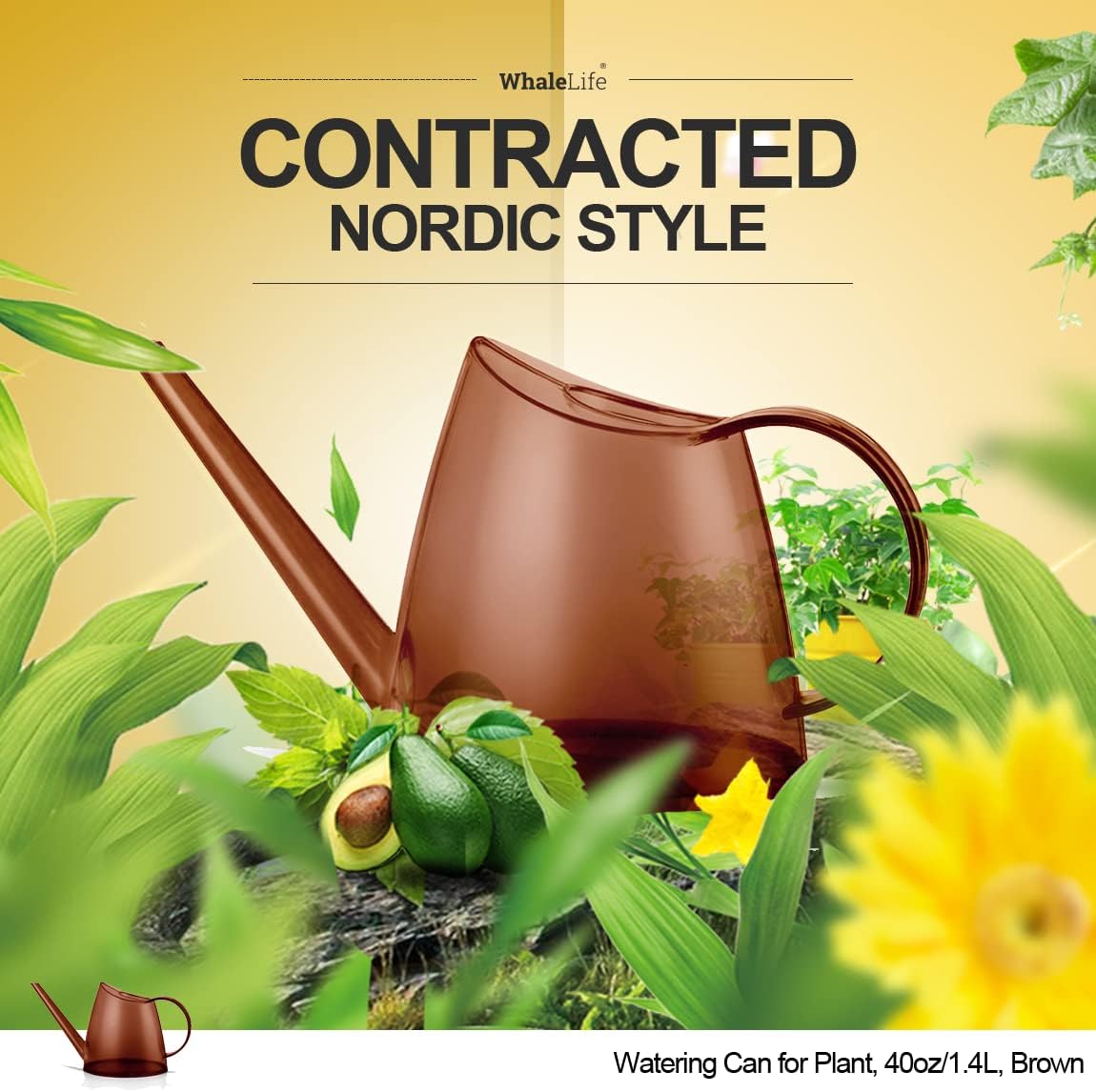 Small Indoor Plant Watering Can - 1.4L Dark Green Long Spout