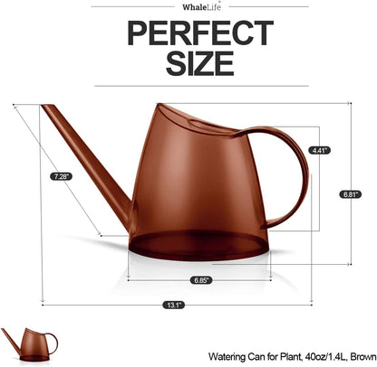 Small Indoor Plant Watering Can - 1.4L Dark Green Long Spout