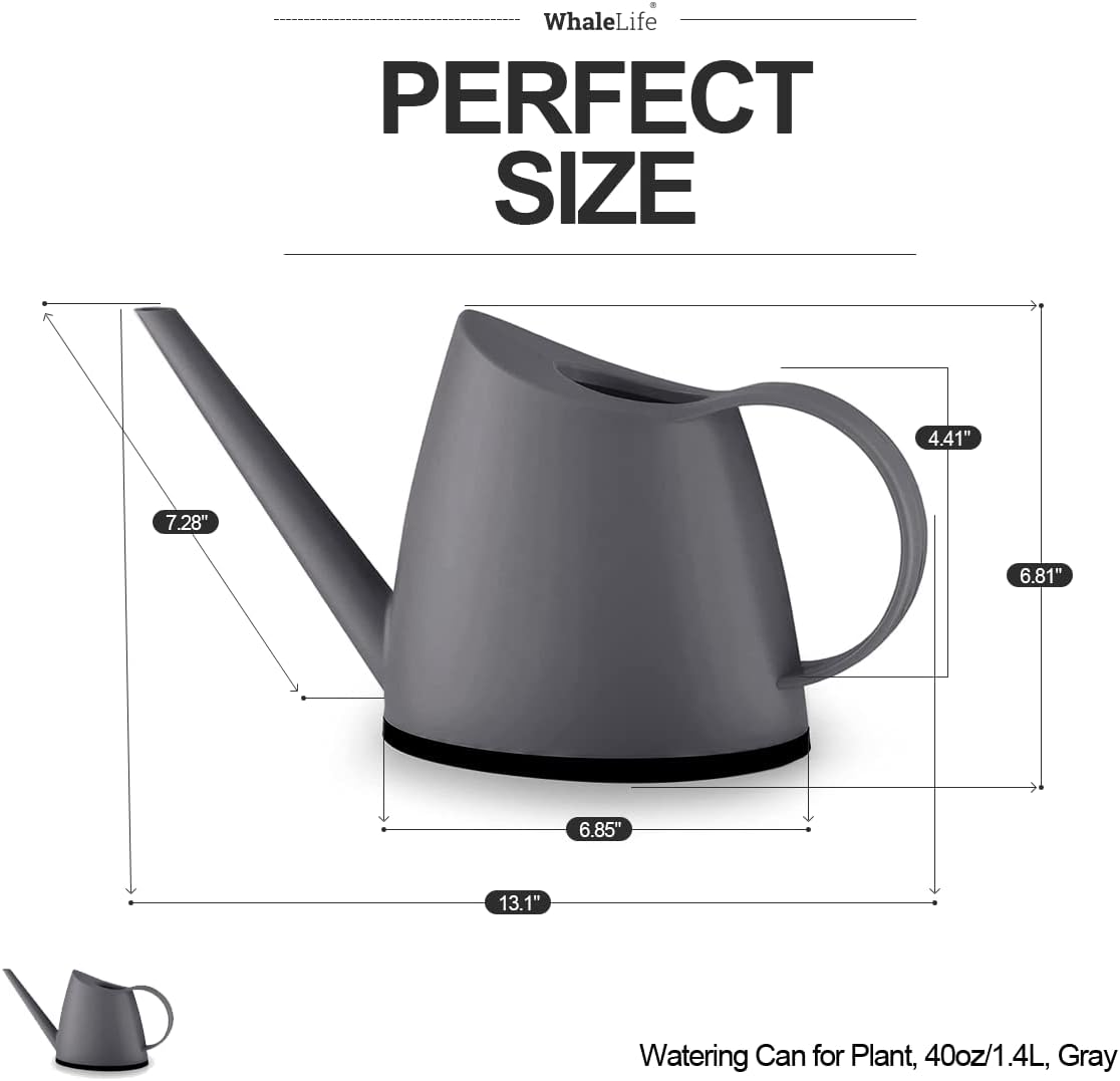 Small Indoor Plant Watering Can - 1.4L Dark Green Long Spout