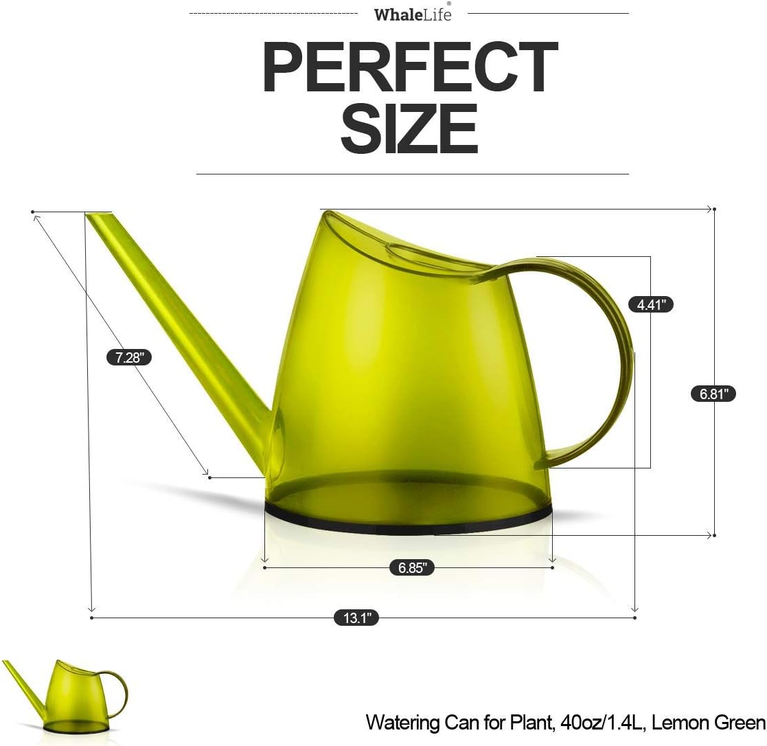 Small Indoor Plant Watering Can - 1.4L Dark Green Long Spout