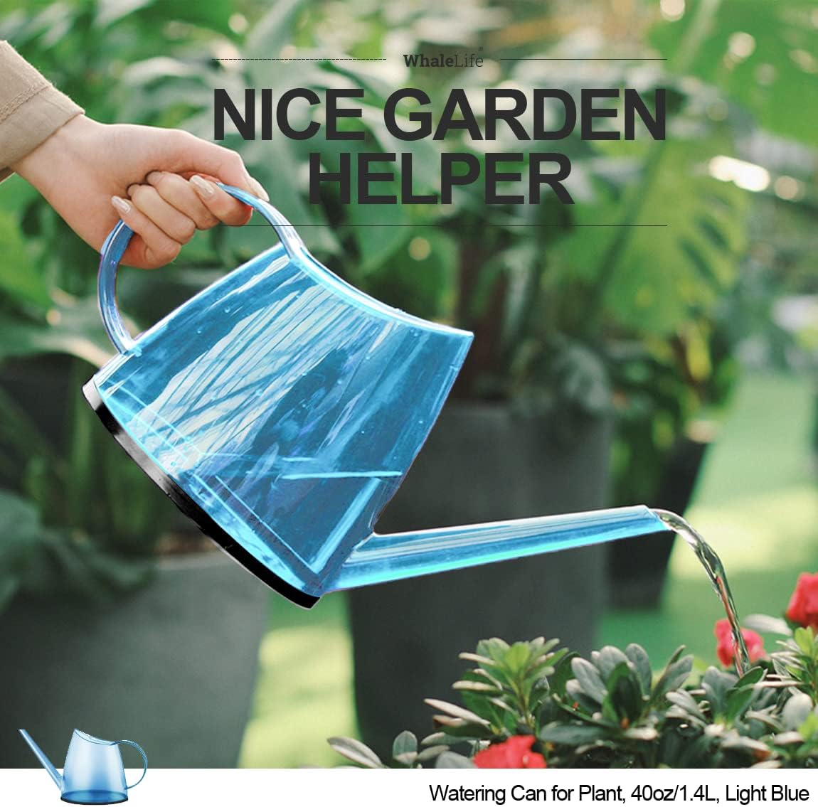 Small Indoor Plant Watering Can - 1.4L Dark Green Long Spout