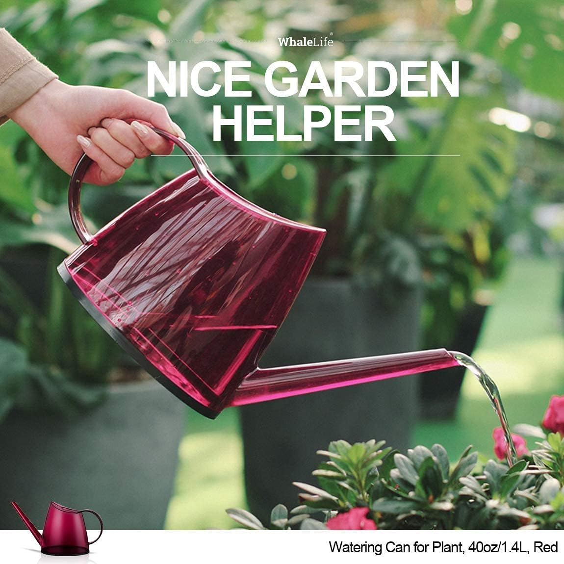 Small Indoor Plant Watering Can - 1.4L Dark Green Long Spout