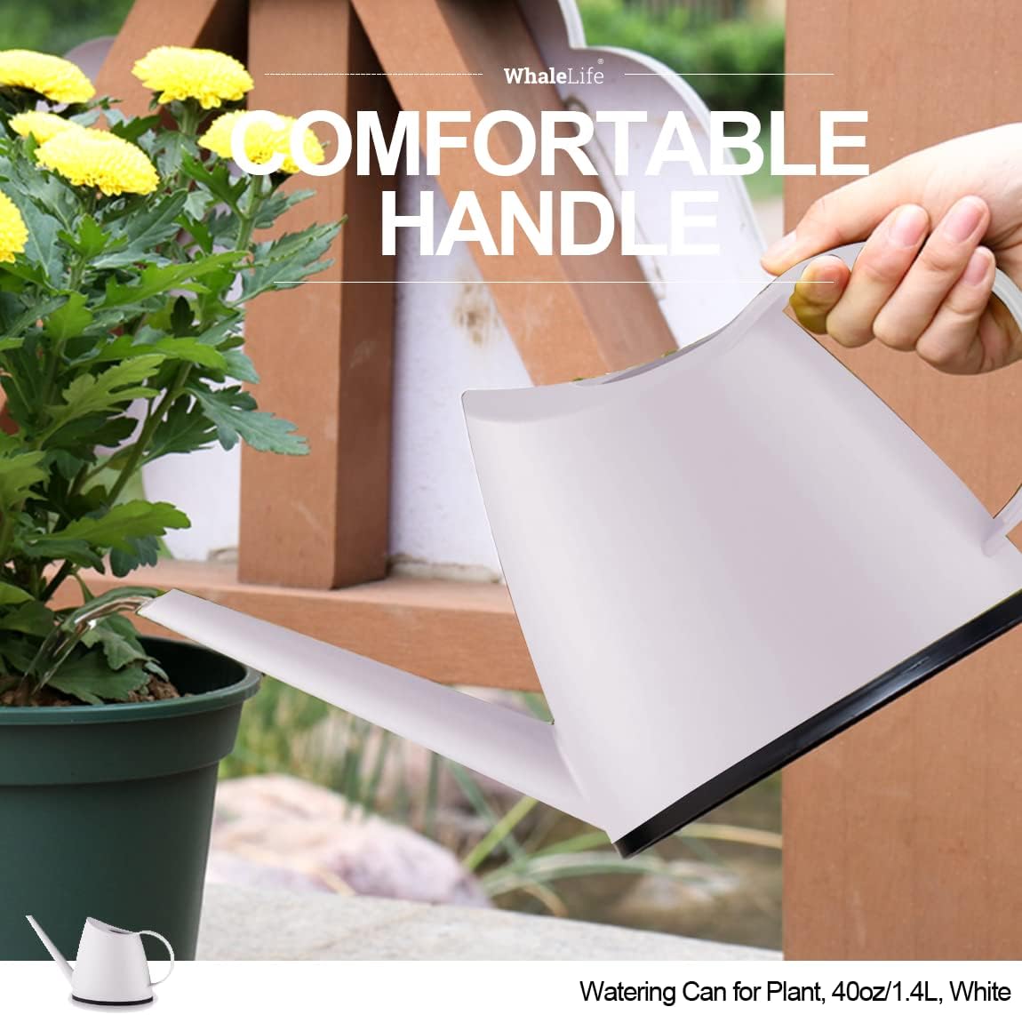 Small Indoor Plant Watering Can - 1.4L Dark Green Long Spout