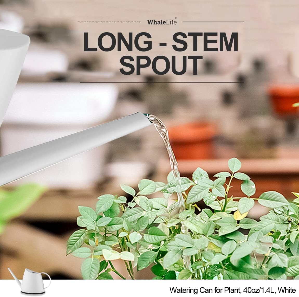 Small Indoor Plant Watering Can - 1.4L Dark Green Long Spout