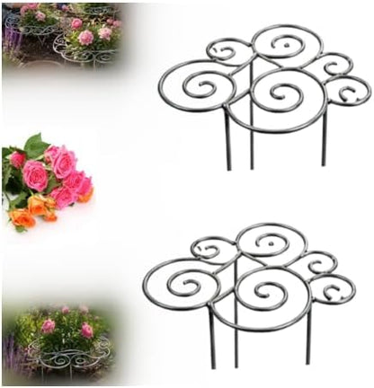 Metal Plant Support Ring for Garden, 2026 Peony Cages and Supports, Decorative Flower Support Frame Grow Through Rings Peony Flower Hoop for Upright Growth and Protection (Silvery 2pcs M-15.94in)