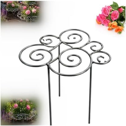 Metal Plant Support Ring for Garden, 2026 Peony Cages and Supports, Decorative Flower Support Frame Grow Through Rings Peony Flower Hoop for Upright Growth and Protection (Silvery 2pcs M-15.94in)