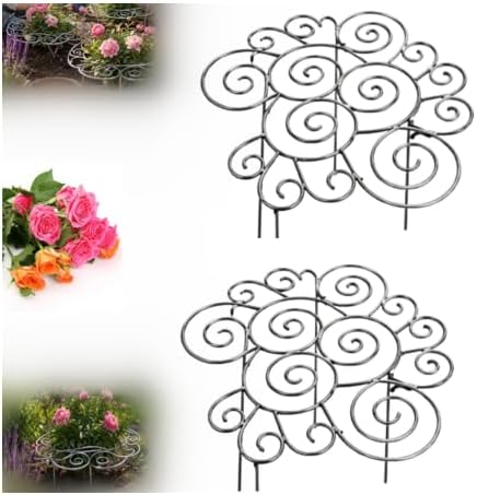 Metal Plant Support Ring for Garden, 2026 Peony Cages and Supports, Decorative Flower Support Frame Grow Through Rings Peony Flower Hoop for Upright Growth and Protection (Silvery 2pcs M-15.94in)