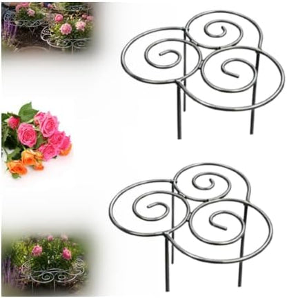 Metal Plant Support Ring for Garden, 2026 Peony Cages and Supports, Decorative Flower Support Frame Grow Through Rings Peony Flower Hoop for Upright Growth and Protection (Silvery 2pcs M-15.94in)