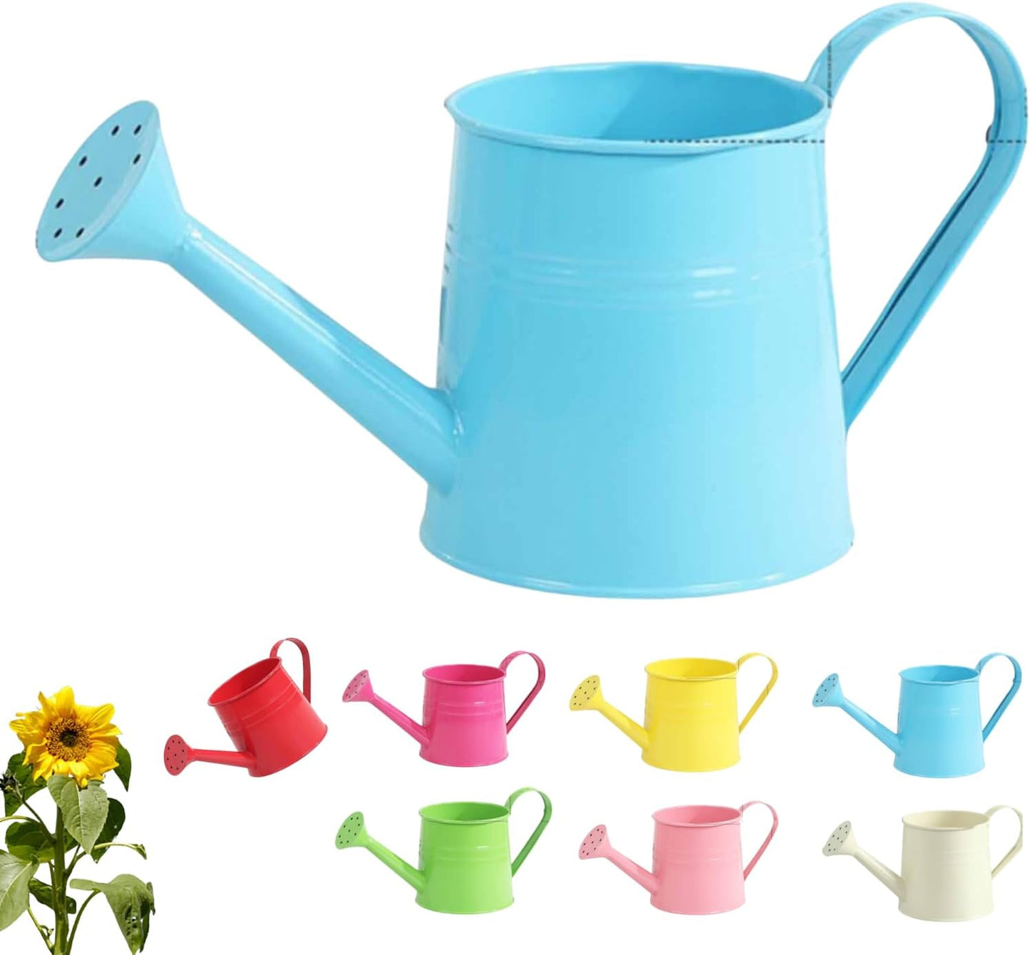 1L Garden Watering Can Metal for Flowers, Watering Can Indoor, Tinplate Watering Kettle with Long Spout & Ergonomic Handle for Indoor Outdoor Balcony Patio Irrigation Lawn Garden (Hot Pink)