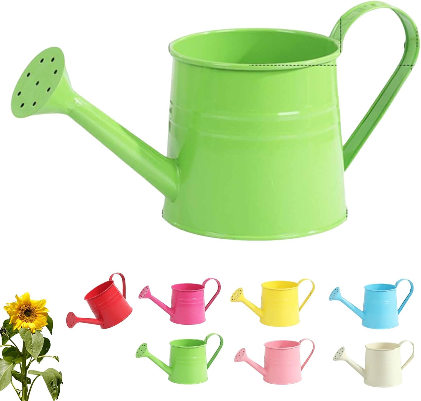 1L Garden Watering Can Metal for Flowers, Watering Can Indoor, Tinplate Watering Kettle with Long Spout & Ergonomic Handle for Indoor Outdoor Balcony Patio Irrigation Lawn Garden (Hot Pink)