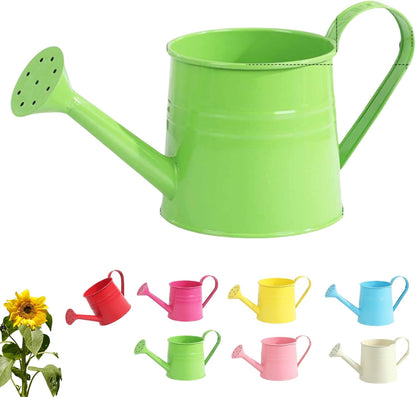1L Garden Watering Can Metal for Flowers, Watering Can Indoor, Tinplate Watering Kettle with Long Spout & Ergonomic Handle for Indoor Outdoor Balcony Patio Irrigation Lawn Garden (Hot Pink)