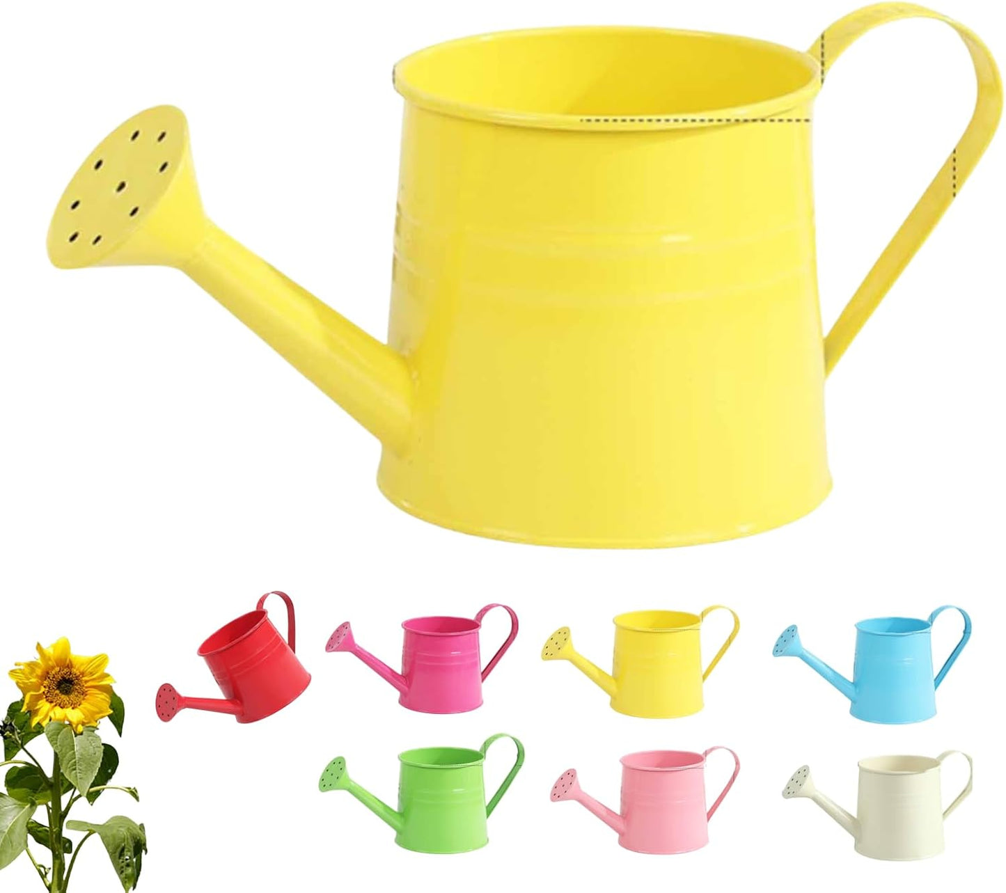 1L Garden Watering Can Metal for Flowers, Watering Can Indoor, Tinplate Watering Kettle with Long Spout & Ergonomic Handle for Indoor Outdoor Balcony Patio Irrigation Lawn Garden (Hot Pink)