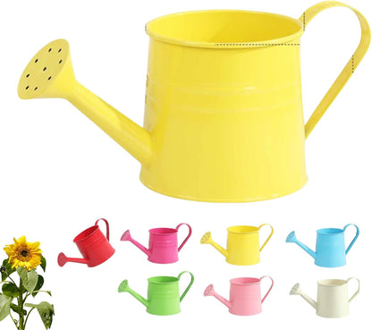 1L Garden Watering Can Metal for Flowers, Watering Can Indoor, Tinplate Watering Kettle with Long Spout & Ergonomic Handle for Indoor Outdoor Balcony Patio Irrigation Lawn Garden (Hot Pink)