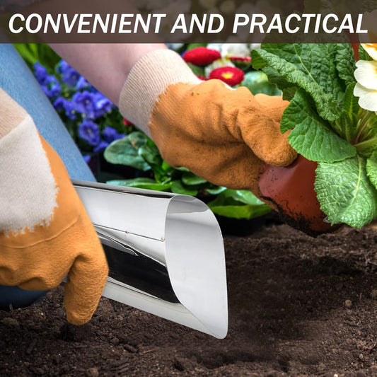 Stainless Steel Garden Scoop Small Soil Scooper Handheld Planting Tool for Vegetables Flowers Indoor Outdoor Gardening 6.69In Portable Lightweight