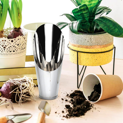 Stainless Steel Garden Scoop Small Soil Scooper Handheld Planting Tool for Vegetables Flowers Indoor Outdoor Gardening 6.69In Portable Lightweight