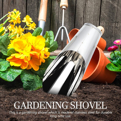 Stainless Steel Garden Scoop Small Soil Scooper Handheld Planting Tool for Vegetables Flowers Indoor Outdoor Gardening 6.69In Portable Lightweight
