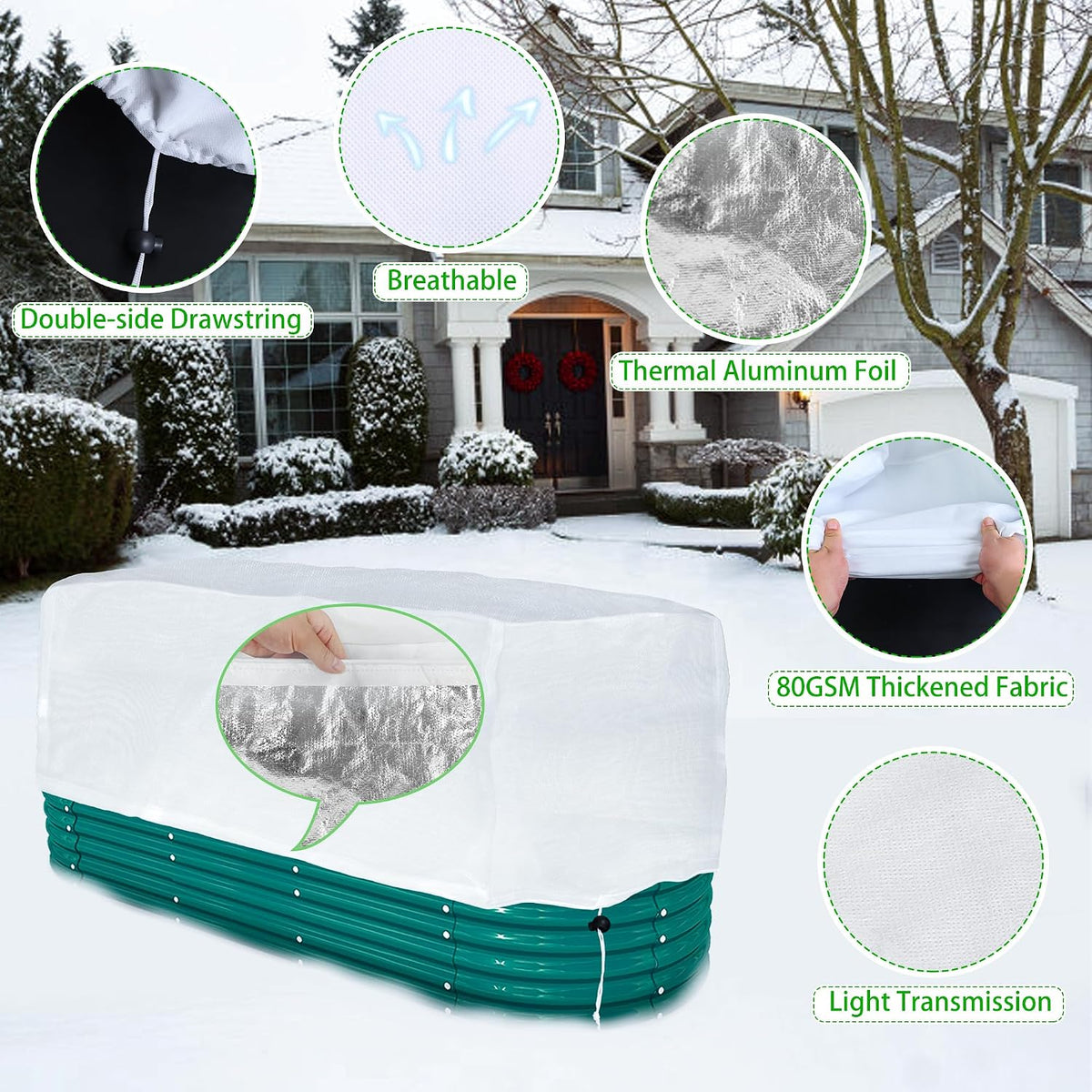 Frost Cloth Plant Freeze Protection, Plant Covers for Raised Garden Beds