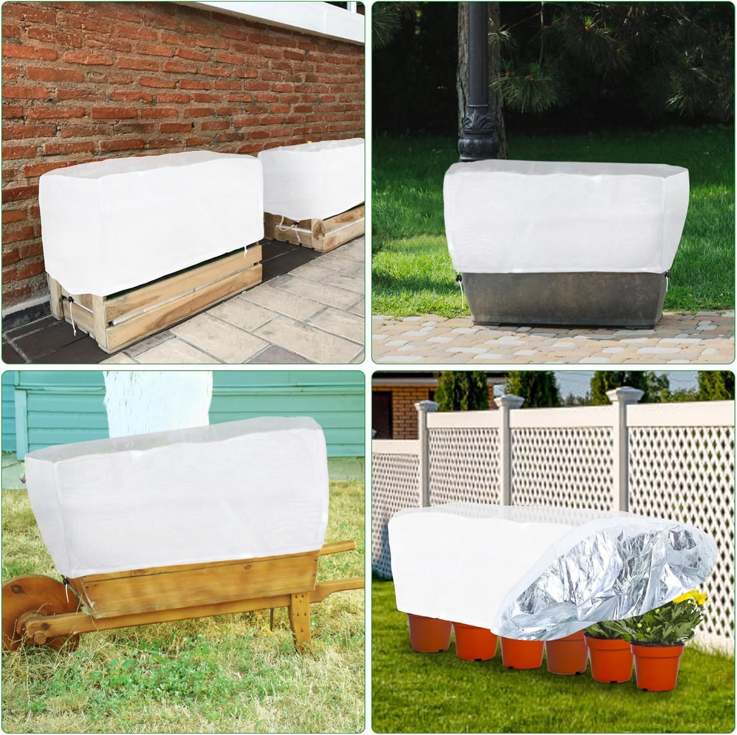 Frost Cloth Plant Freeze Protection, Plant Covers for Raised Garden Beds