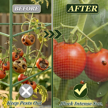 3PCS Garden Bird Netting for Triangle Tomato Cage with Zipper & Drawstring