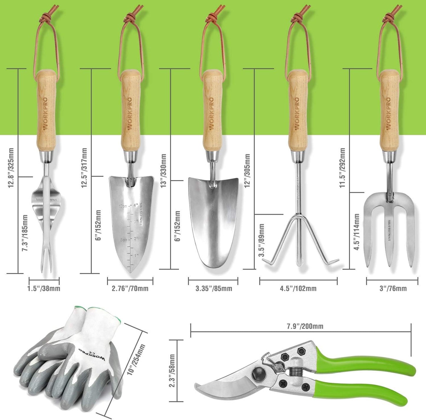 8 Piece Garden Tools Set, Heavy Duty