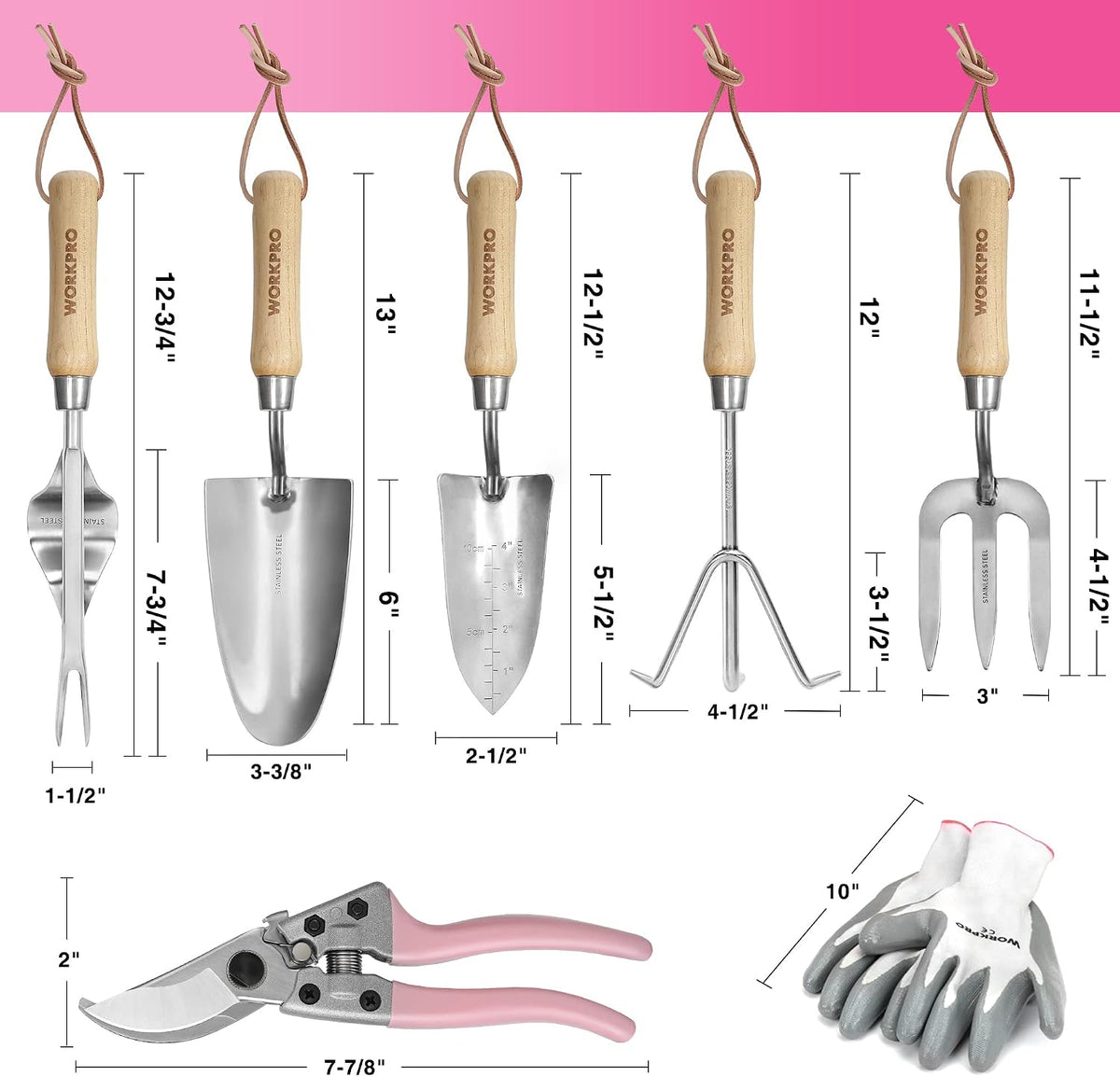 8 Piece Garden Tools Set, Heavy Duty