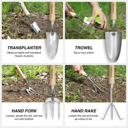8 Piece Garden Tools Set, Heavy Duty