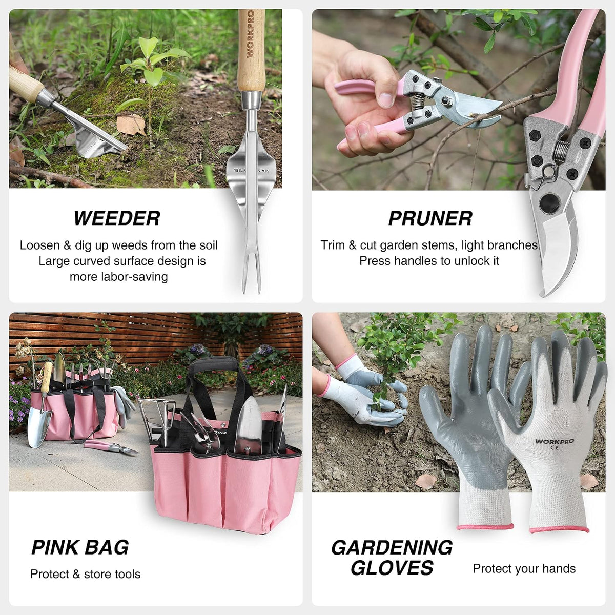 8 Piece Garden Tools Set, Heavy Duty