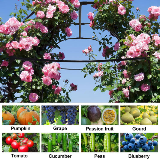Garden Arch Trellis, 7.2 ft Height, Black