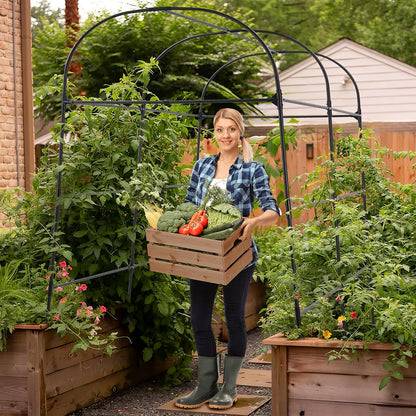 Garden Arch Trellis, 7.2 ft Height, Black