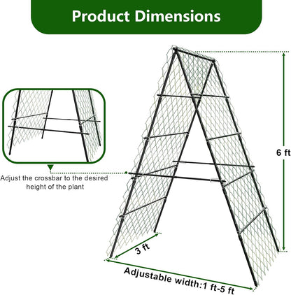 Garden Arch Trellis, 7.2 ft Height, Black