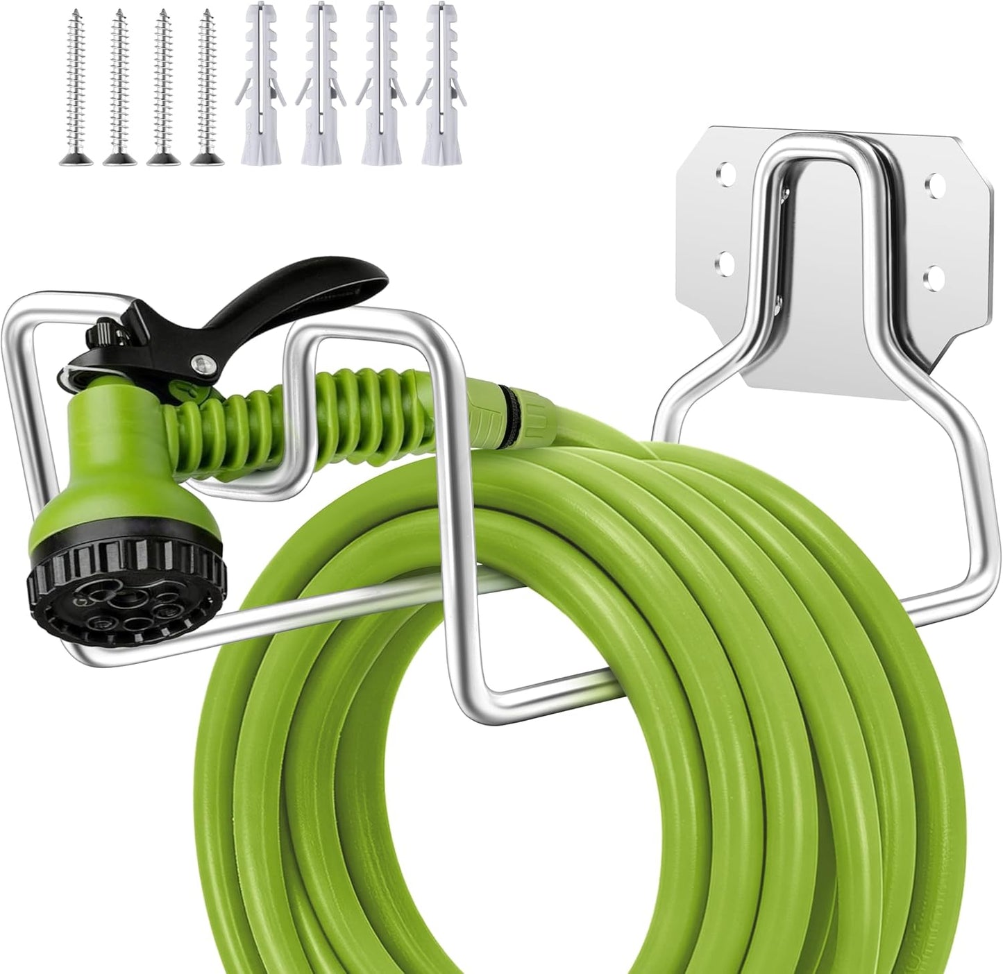 18/0 Stainless Steel Wall Mount Garden Hose Holder for Outside, 1PC
