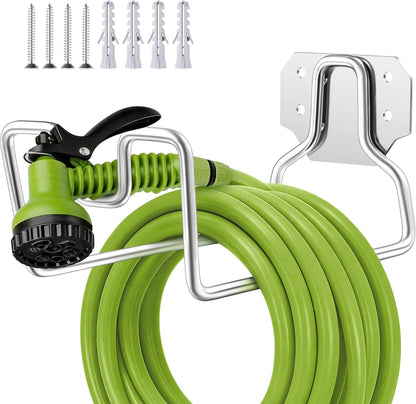 18/0 Stainless Steel Wall Mount Garden Hose Holder for Outside, 1PC