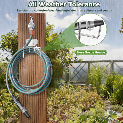 18/0 Stainless Steel Wall Mount Garden Hose Holder for Outside, 1PC