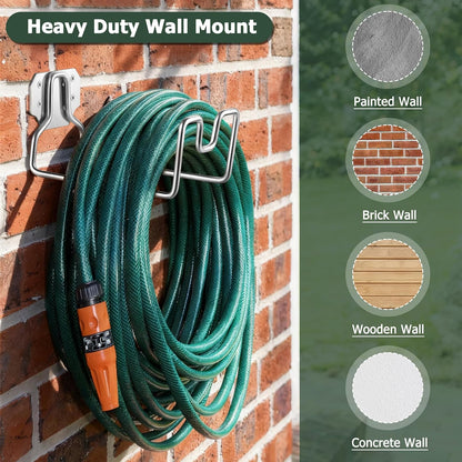 18/0 Stainless Steel Wall Mount Garden Hose Holder for Outside, 1PC