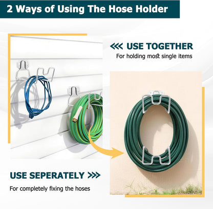 18/0 Stainless Steel Wall Mount Garden Hose Holder for Outside, 1PC